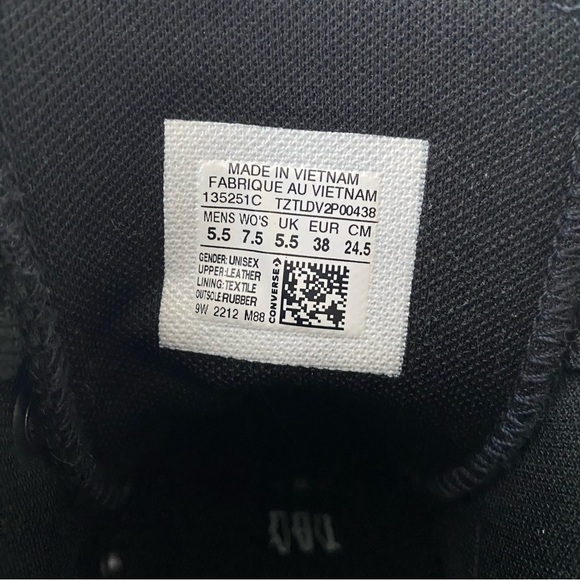 SOLD Converse Chuck Taylor All Star leather black mono high tops - Picture 5 of 6